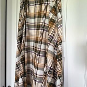 Cato Brown and Cream Asymmetrical Maxi Skirt